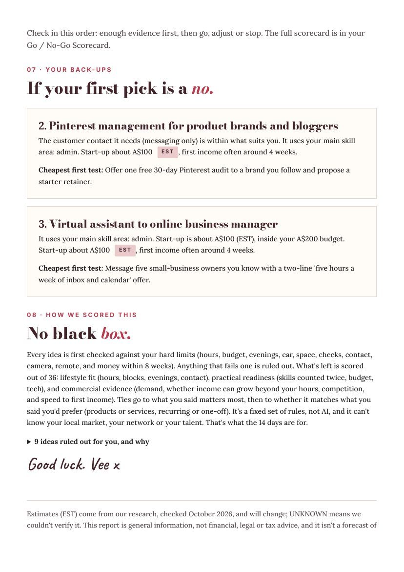 Sample report, page 8 of 9